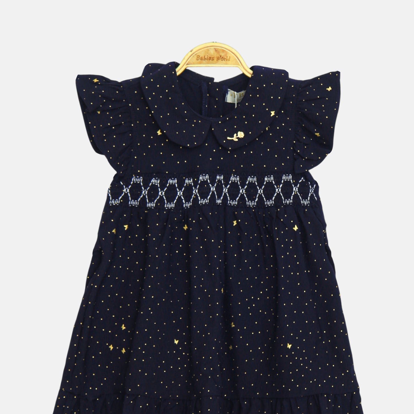 Navy Smocked Starlight Dress