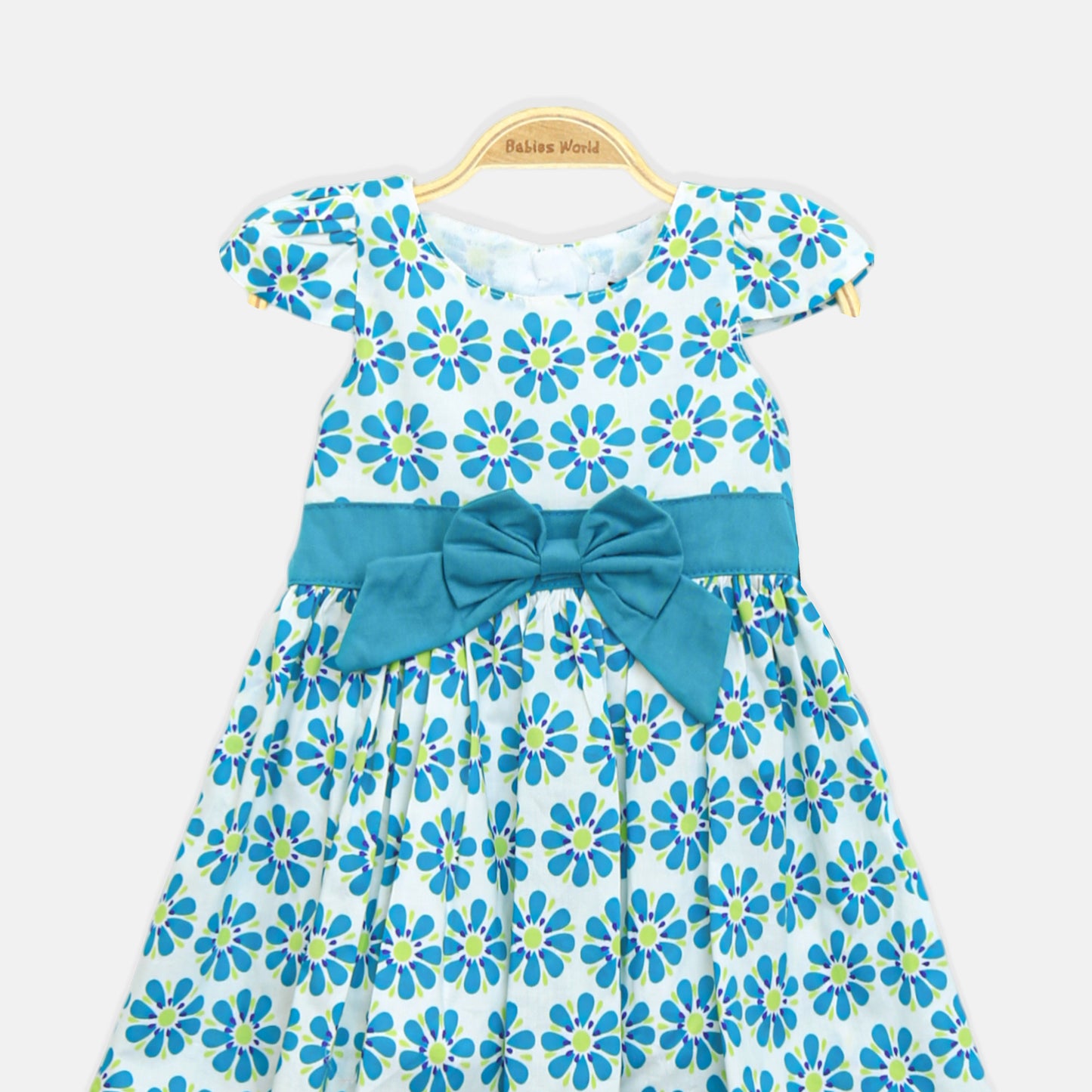 Blue Blossom Dress & Hat Set