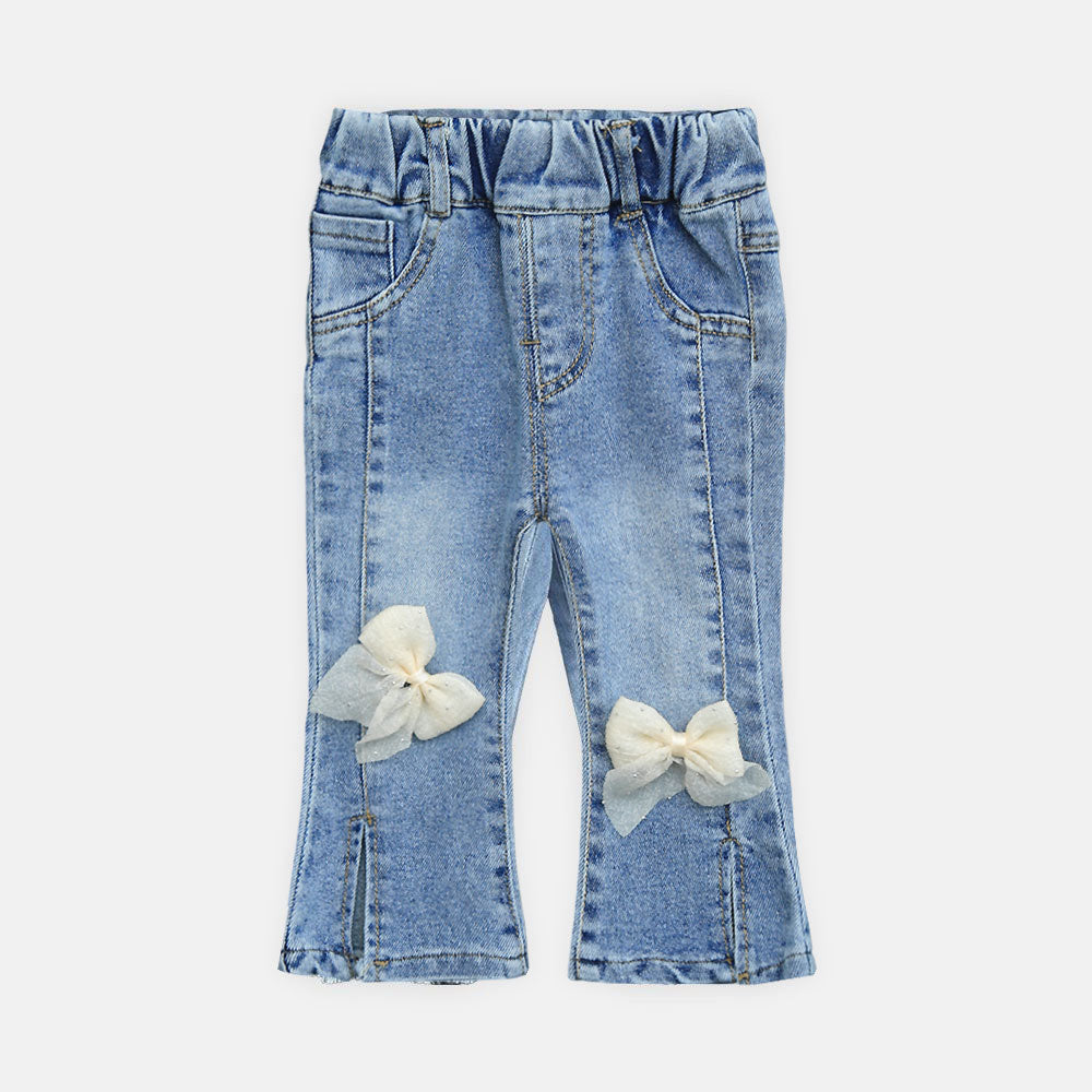 Girl Jeans Light Denim Blue Bow