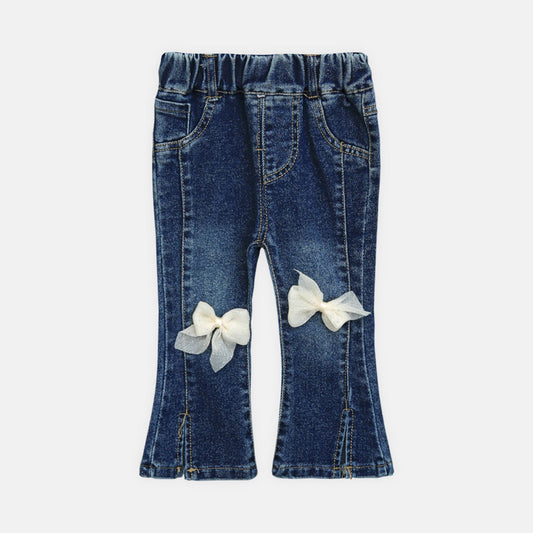 Girl Jeans Dark Denim Blue Bow