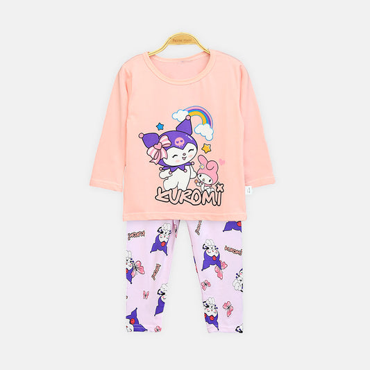 Girls' Pink Kuromi Rainbow Night Suit