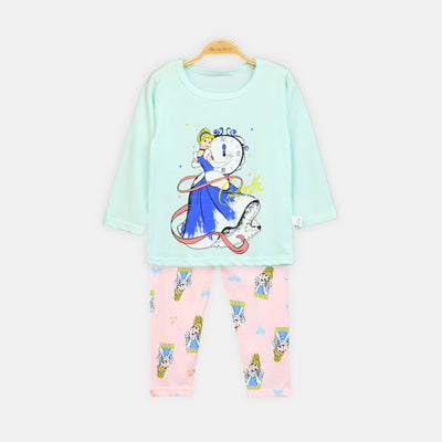 Girls' Mint & Pink Cinderella Night Suit