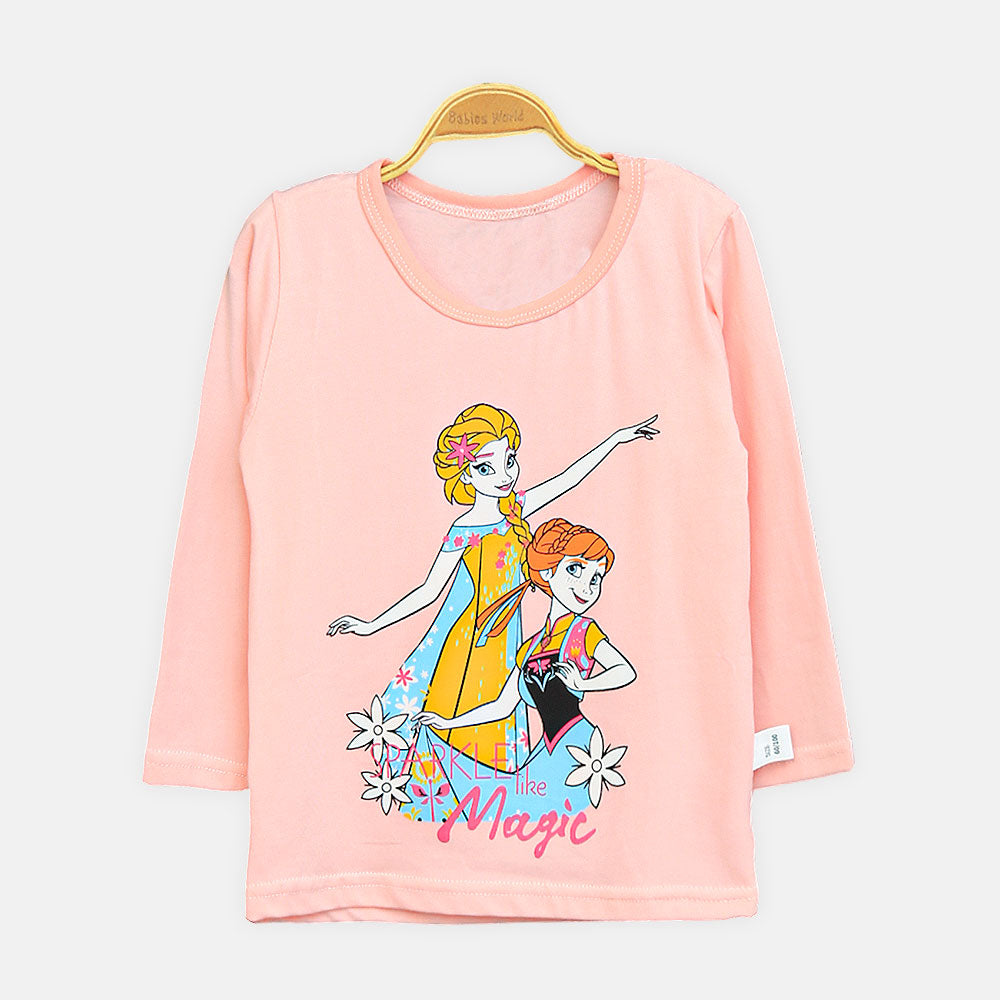 Girls' Peach Frozen Nightsuit