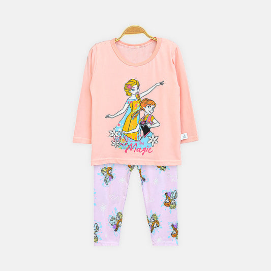 Girls' Peach Frozen Nightsuit