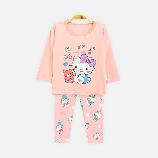 Girls' Peach Hello Kitty & Friends Night Suit