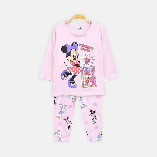 Girls' Pink Micky The First Nightsuit
