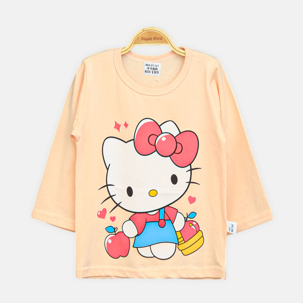 Girls' Peach Hello Kitty Nightsuit