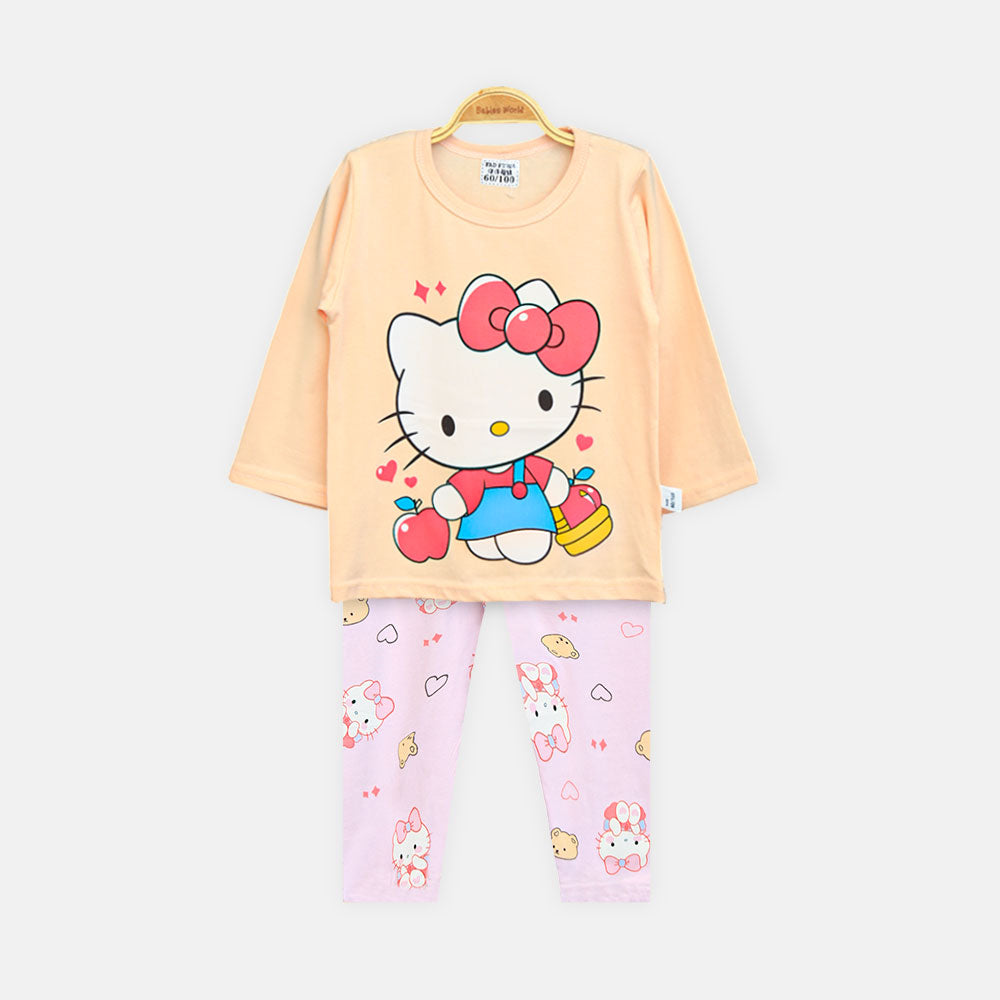 Girls' Peach Hello Kitty Nightsuit