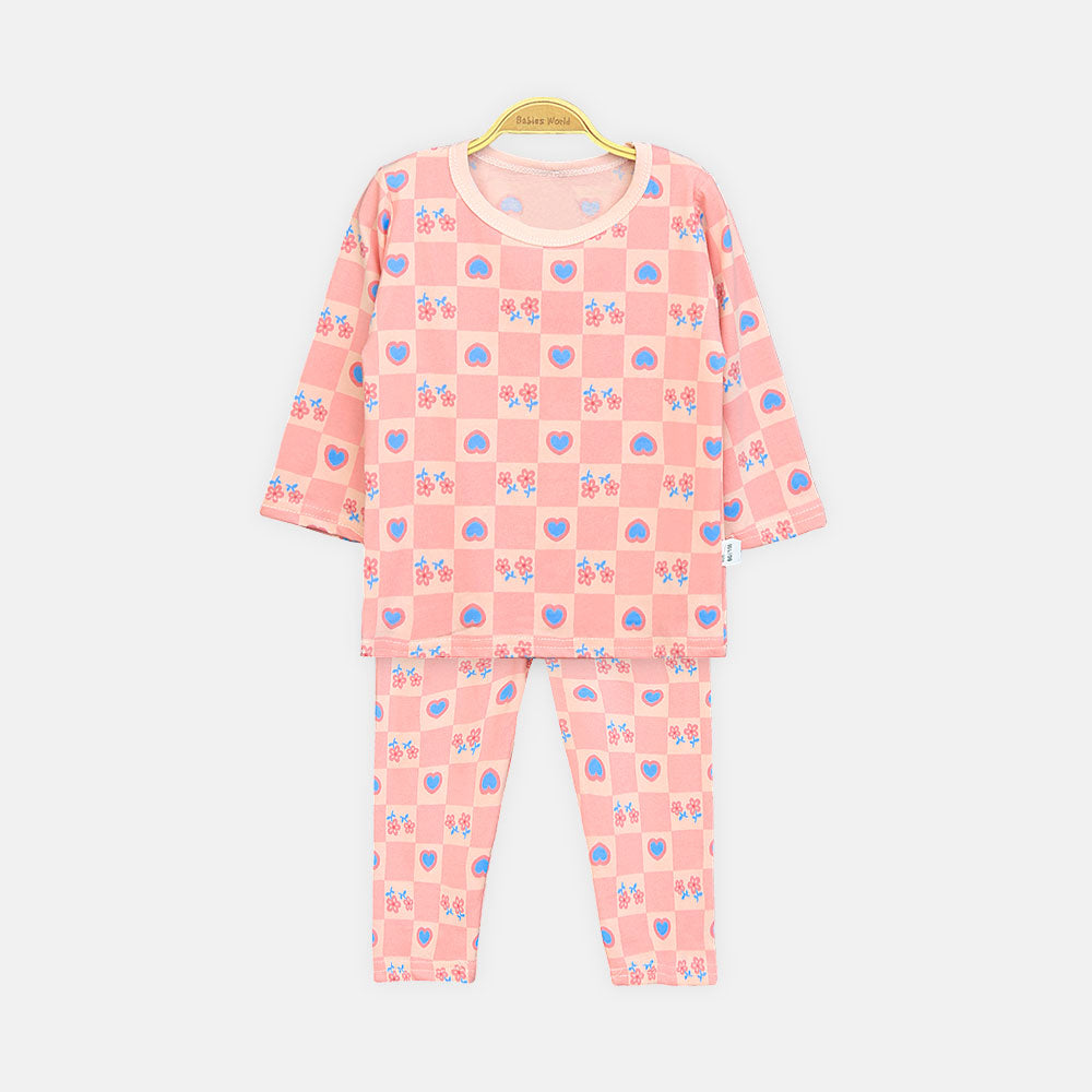 Girls' Checkered Heart & Flower Loungewear