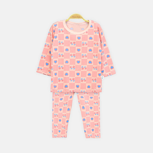 Girls' Checkered Heart & Flower Loungewear