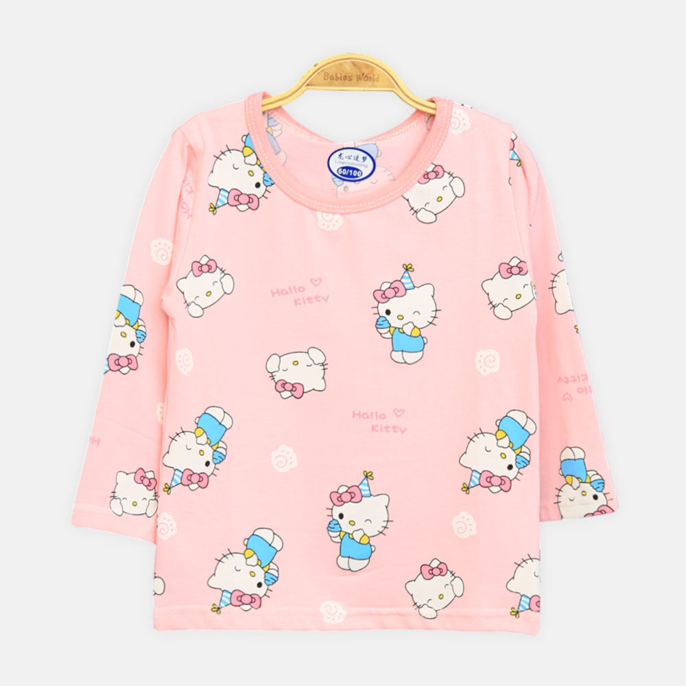 Girls' Hello Kitty Party Print Night Suit