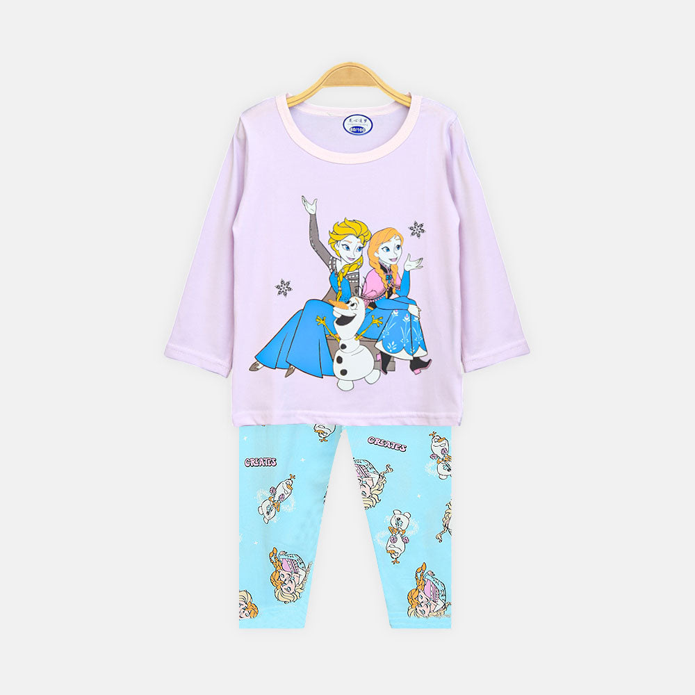 Girls' Purple Frozen Nightsuit