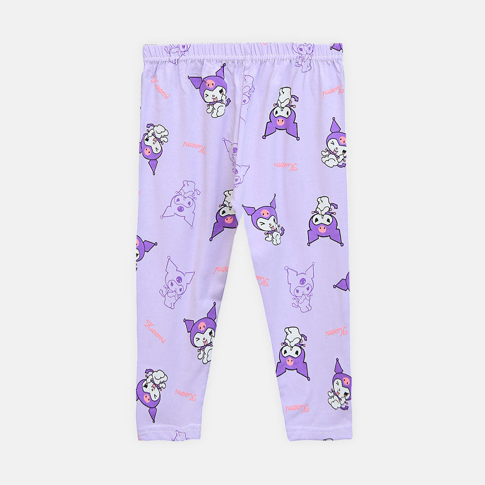 Girls' Peach Kuromi Long-Sleeve Night Suit