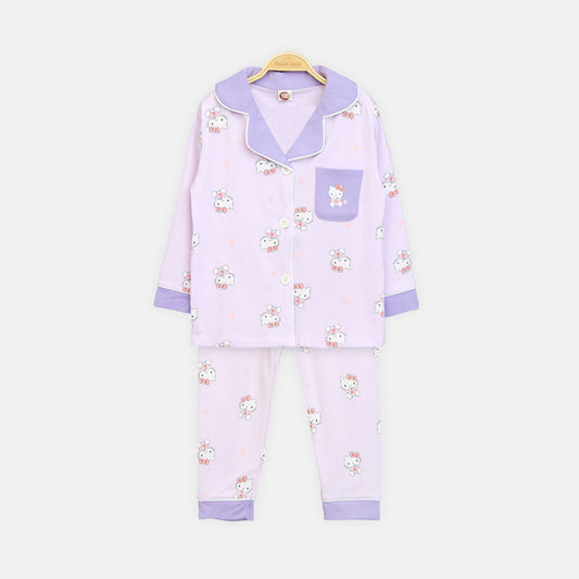 Girls' Lavender Hello Kitty Button-Down Set