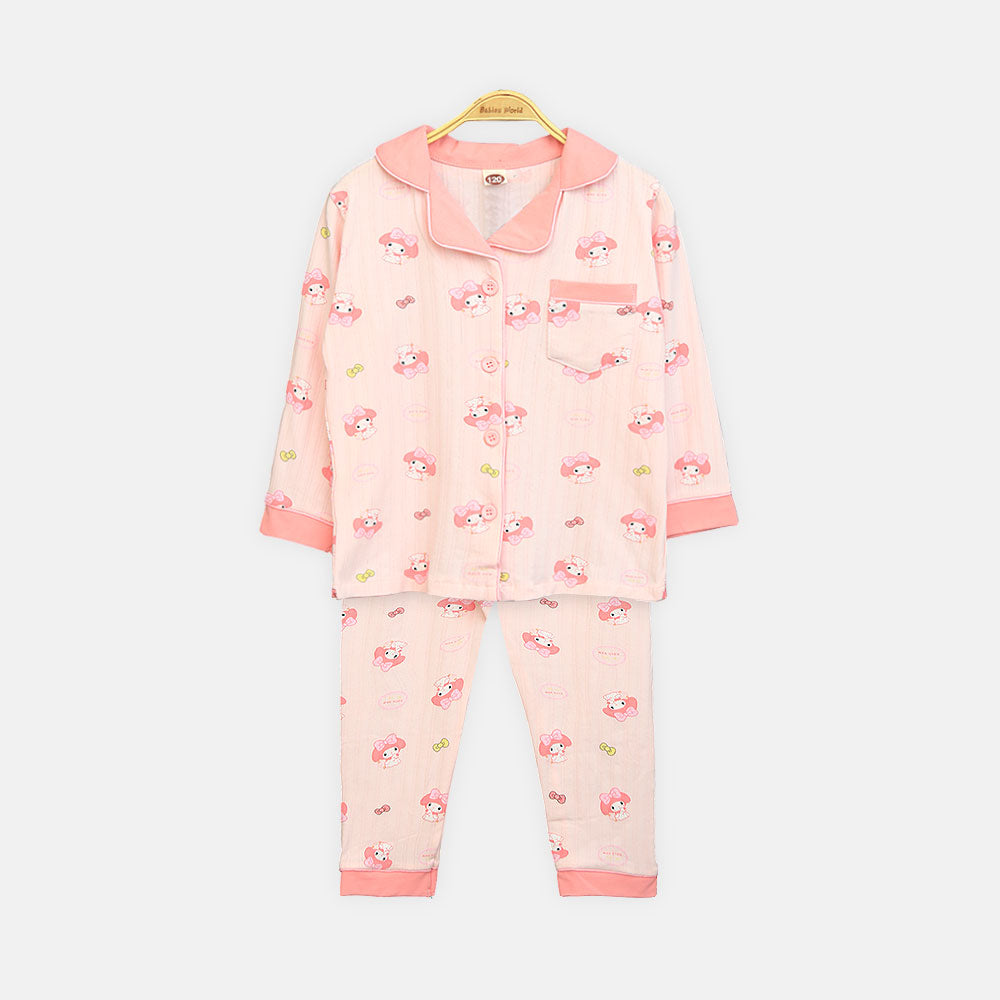Girls' My Melody Peach Ribbed Sleepwear