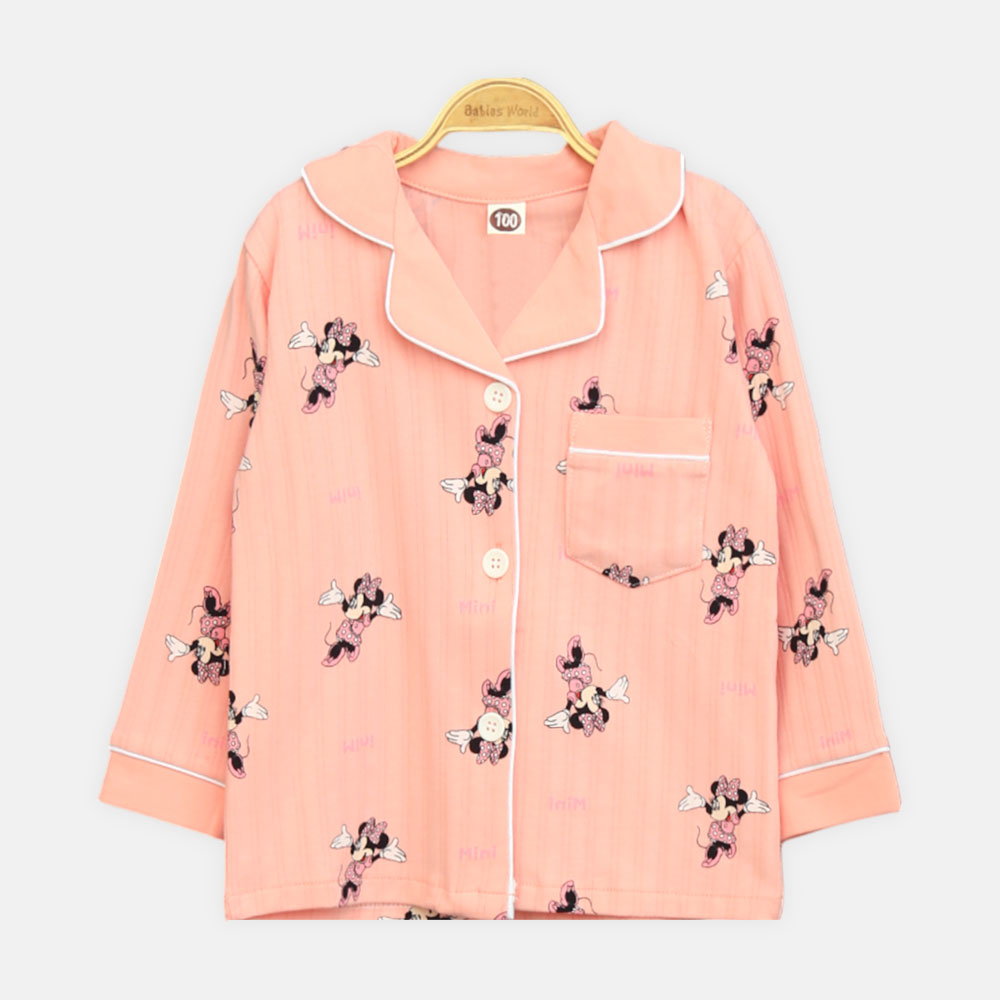 Girls' Minnie Mouse Collared Nightsuit