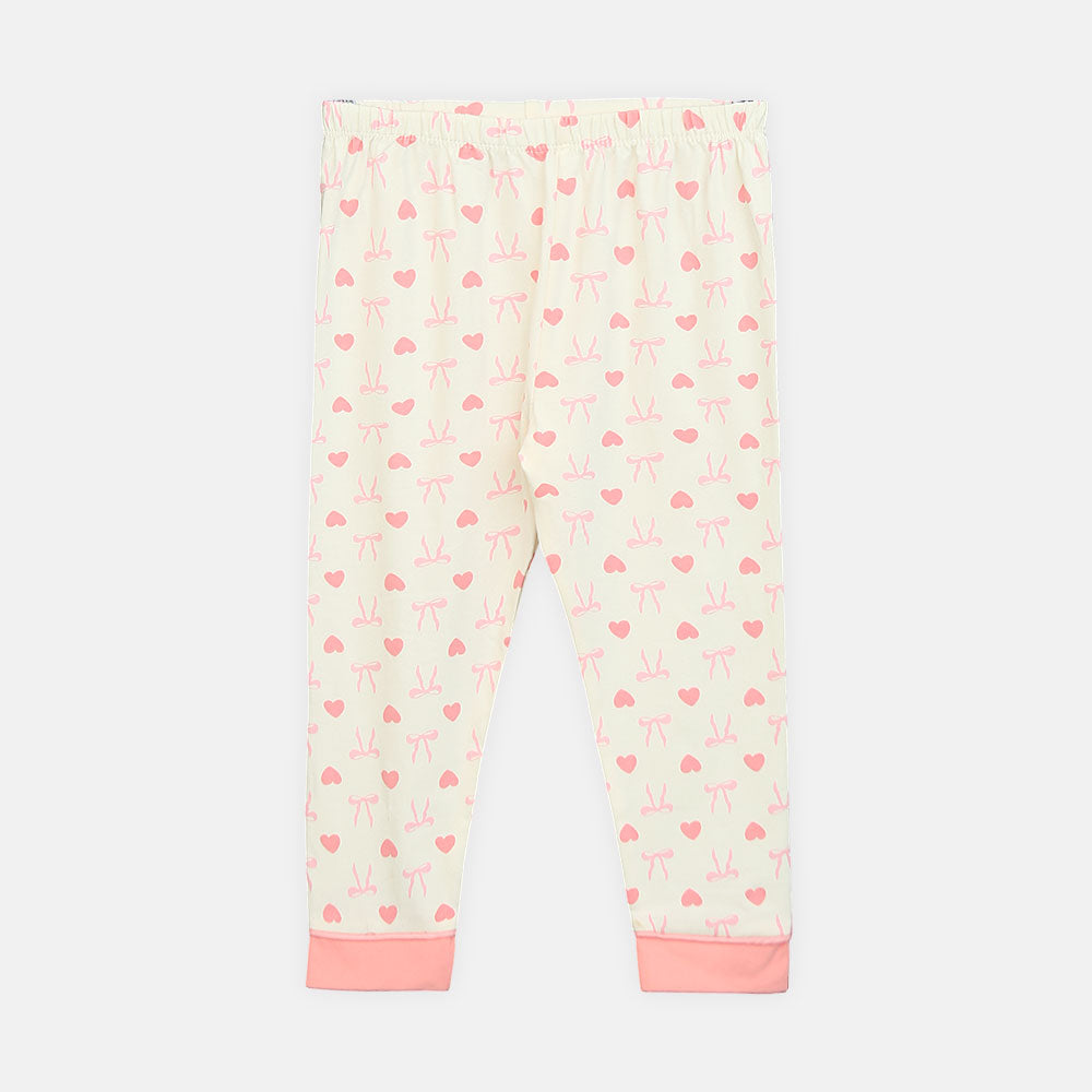 Girls' Pink Hearts & Bows Classic Nightsuit