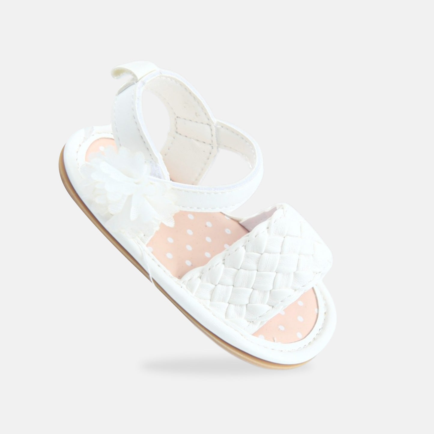 White Woven Dot Sandal