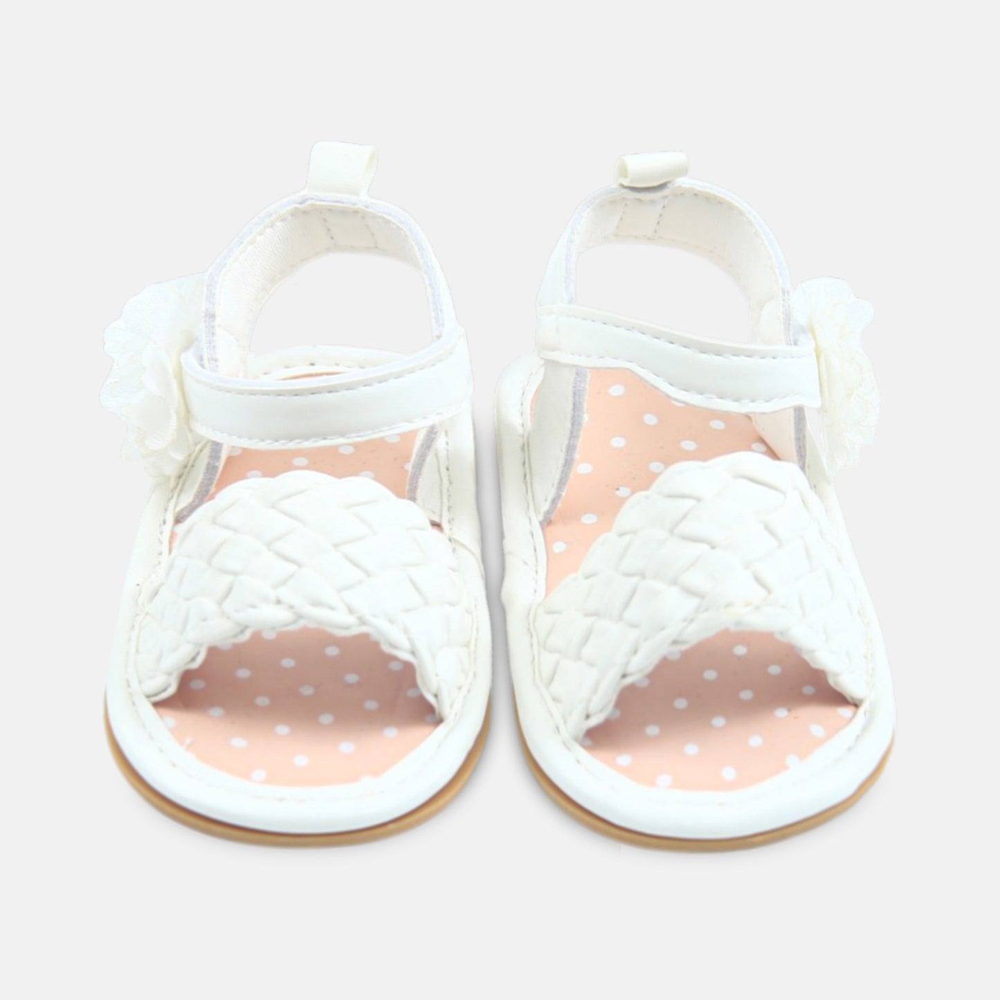 White Woven Dot Sandal