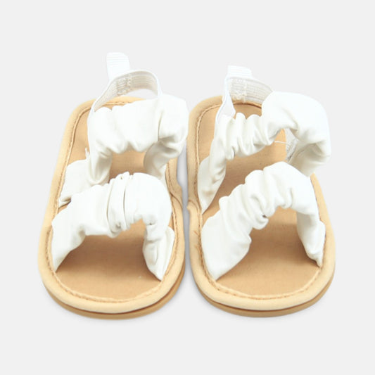 Ruffle Dual-Strap Sandal