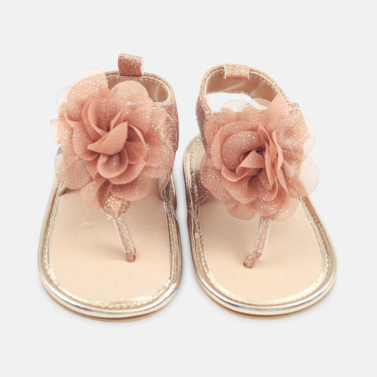 Brown Glitter Floral Sandal