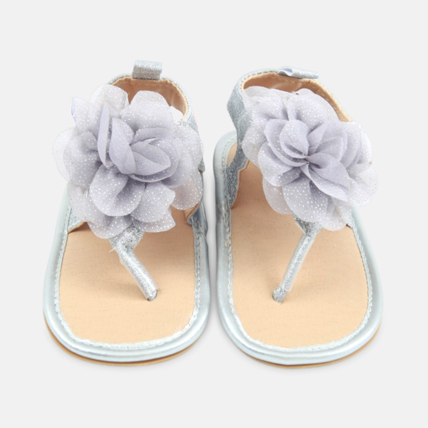 Grey Glitter Floral Sandal