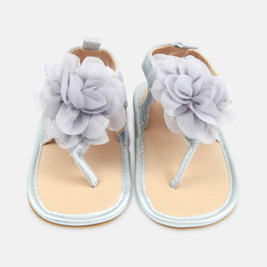 Grey Glitter Floral Sandal
