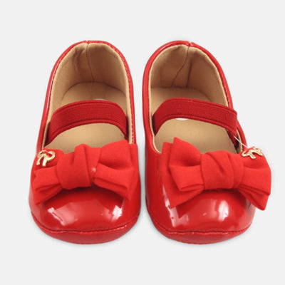 Red Patent Bow Pre-Walkers
