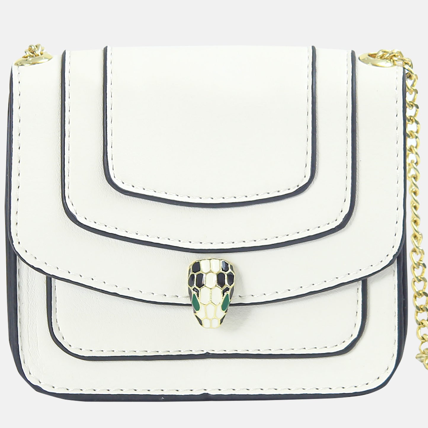 Cream Layered Flap Bag