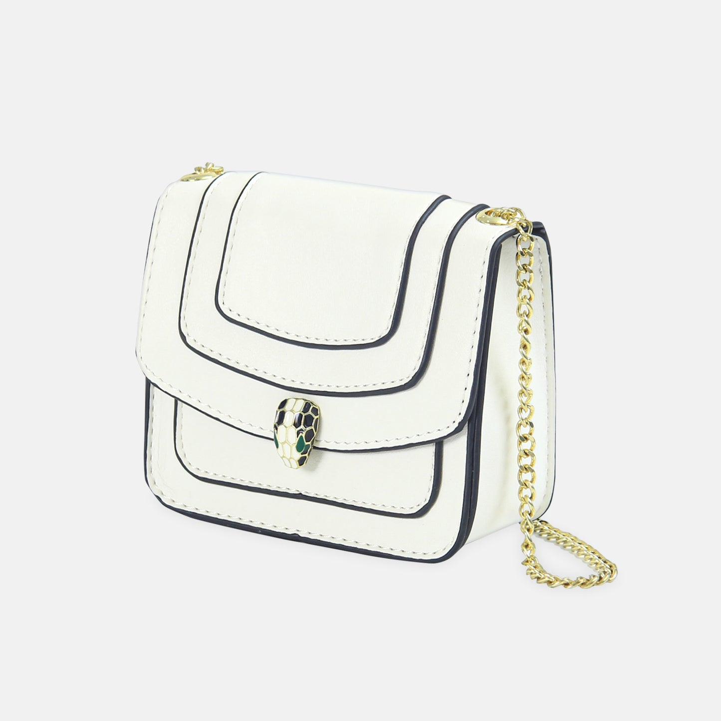 Cream Layered Flap Bag