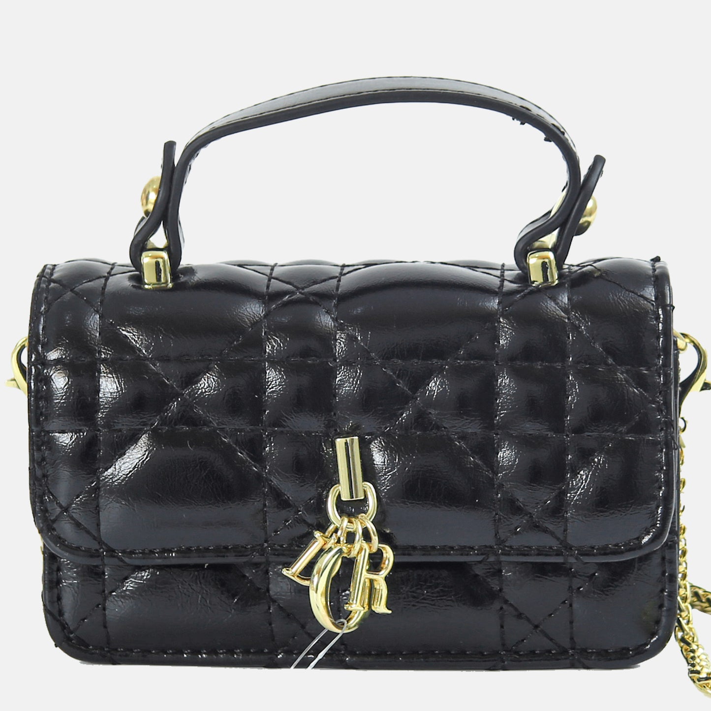 Black Quilted Top Handle