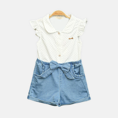Denim Daisy Romper