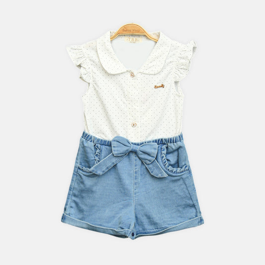 Denim Daisy Romper