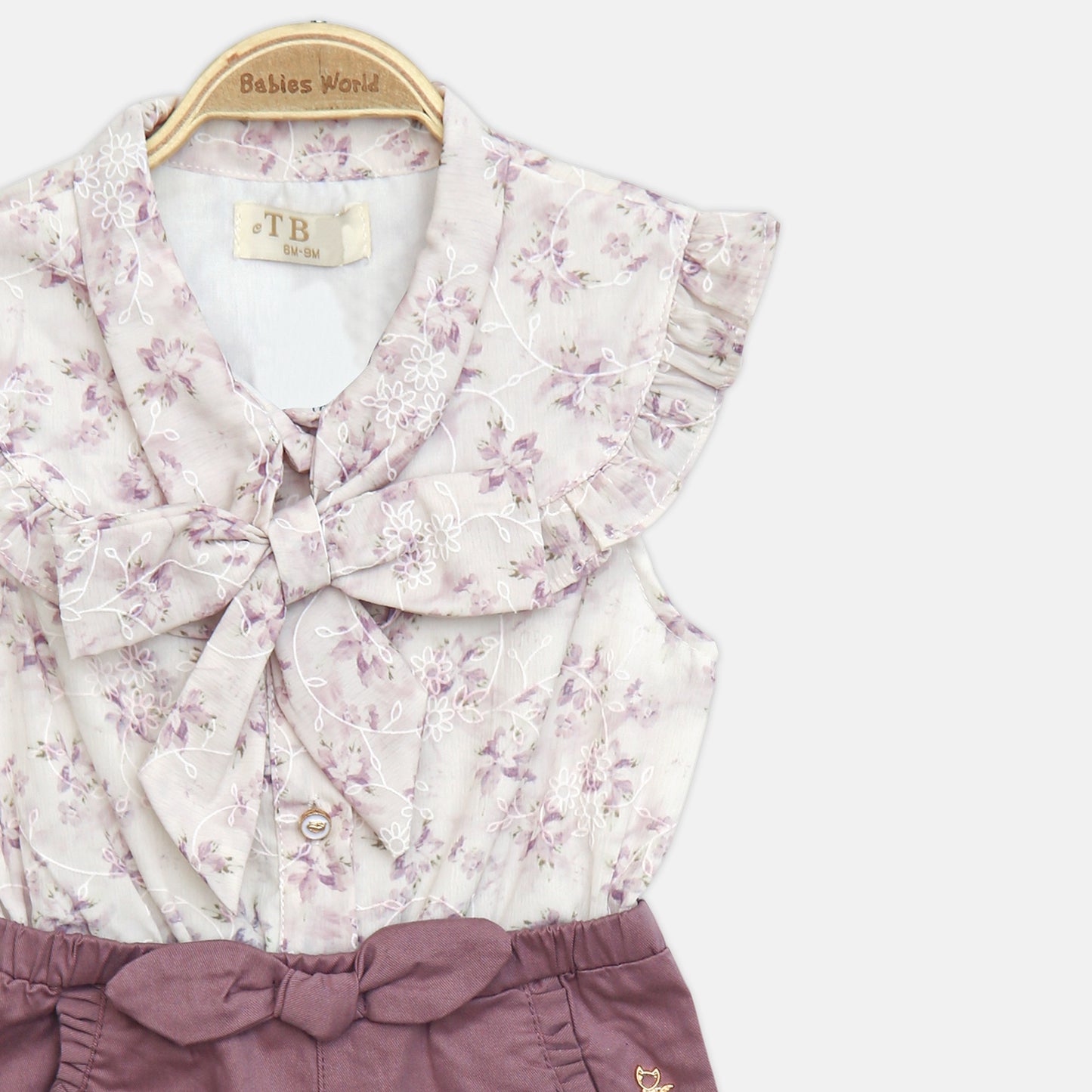 Mauve Floral Romper Set