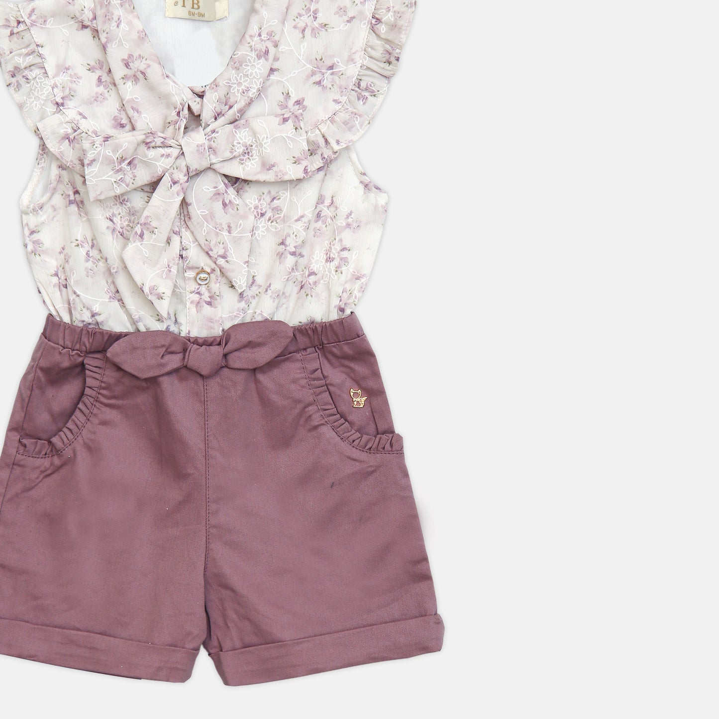 Mauve Floral Romper Set