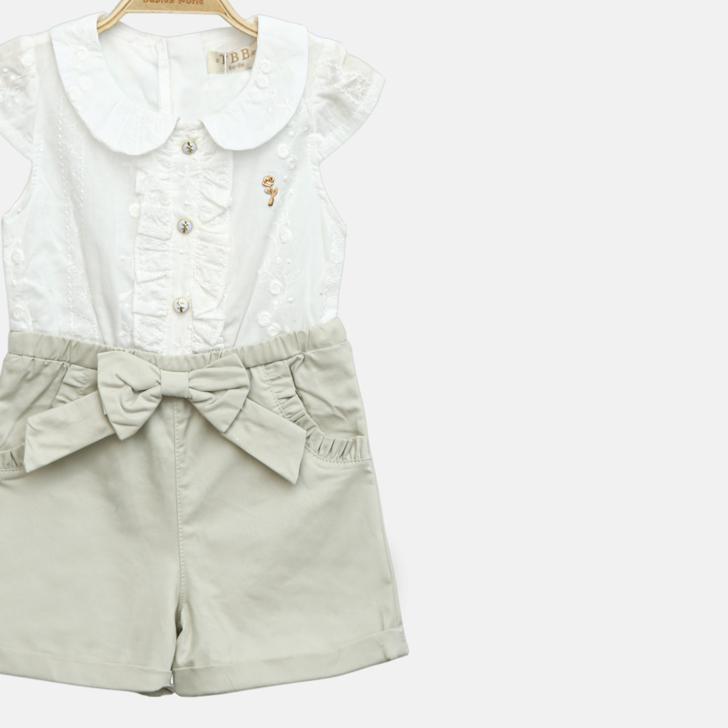 Pastel Green & White Romper