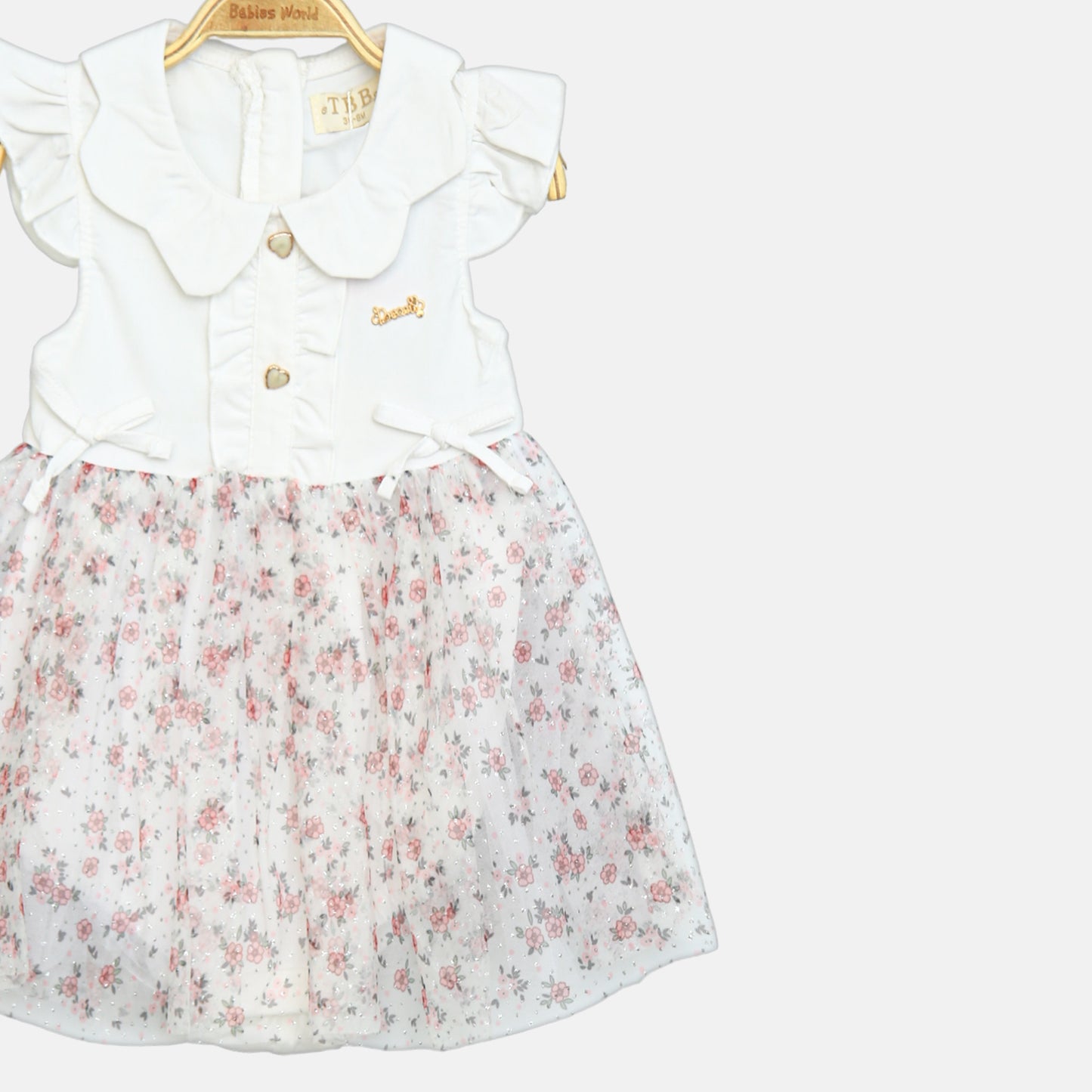 White Floral Tulle Romper