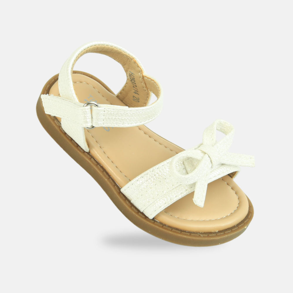 Girls White Bow Sandals