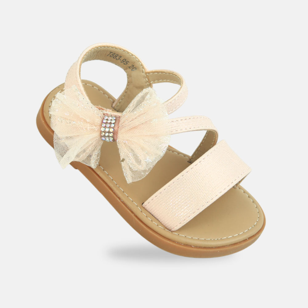 Girls Embellished Bow Sandal Pink