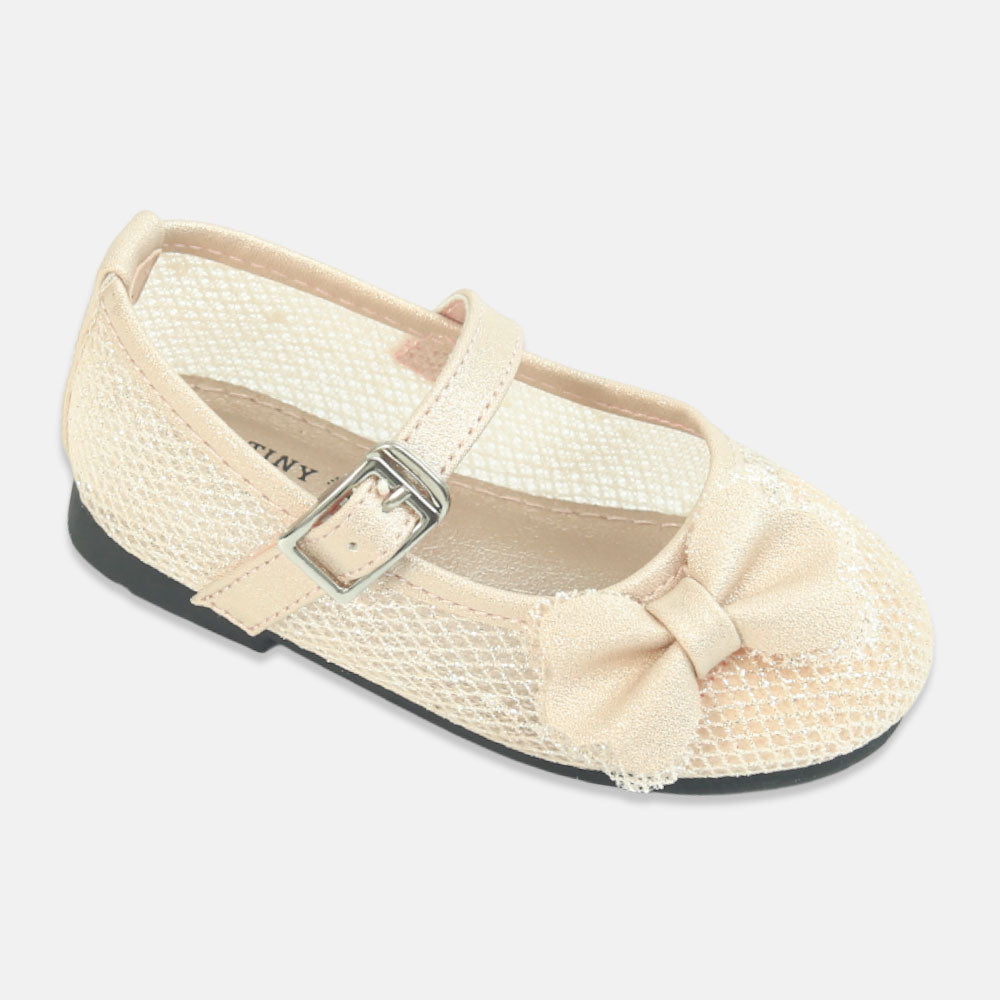 Girl Shoes Shimmering Pink Bow Party