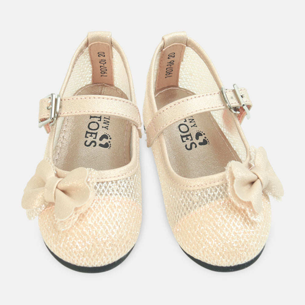 Girl Shoes Shimmering Pink Bow Party