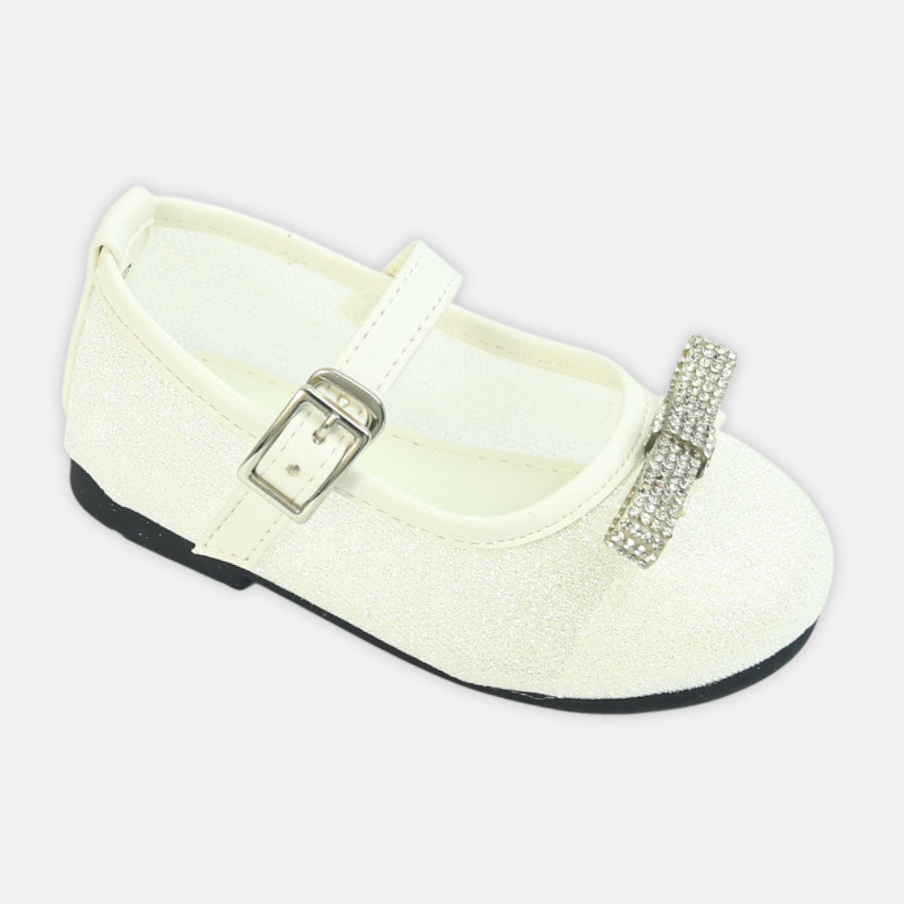 Girl Shoes Shimmering White Party Flats