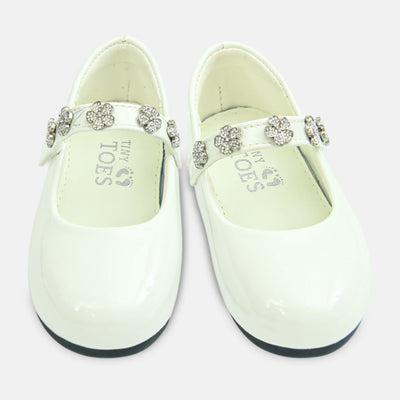 Girl Shoes Elegant White Flower Party