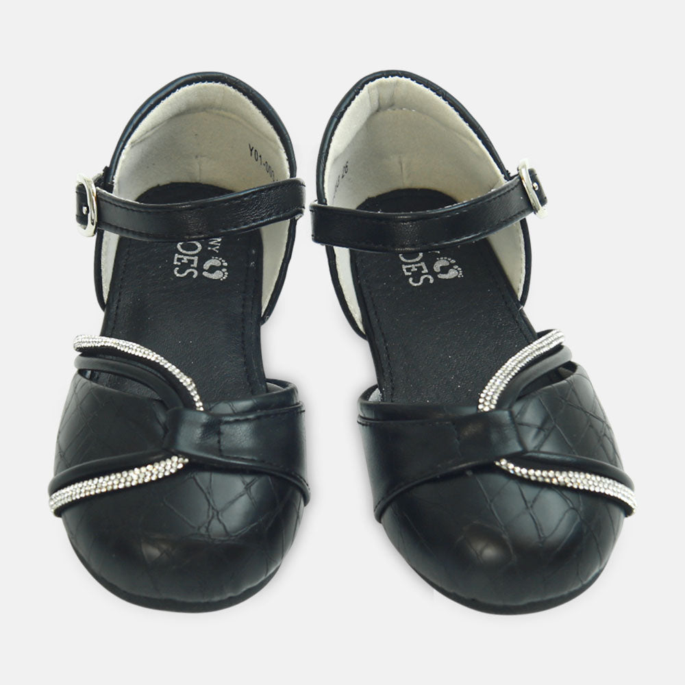 Girl Shoes Classic Black Bow Party