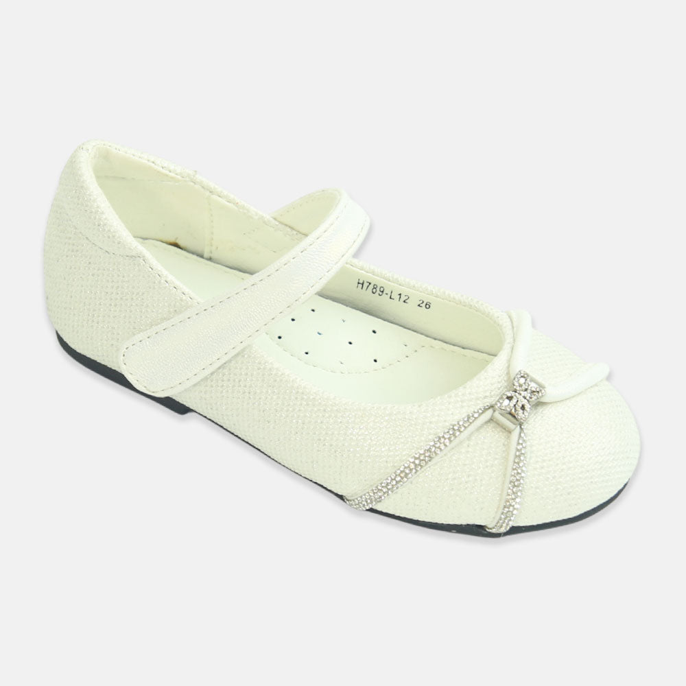 Girl Shoes Glitter Mary Janes White