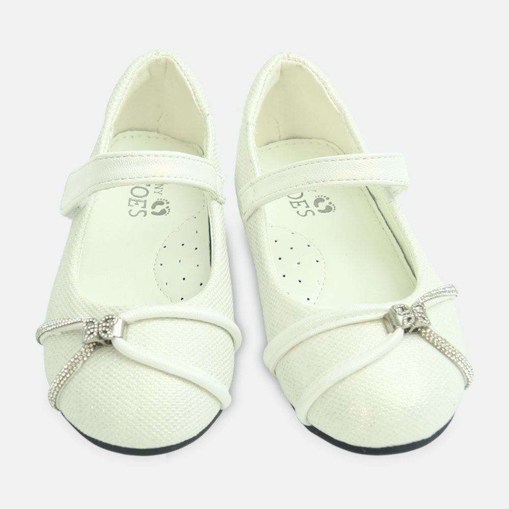 Girl Shoes Glitter Mary Janes White