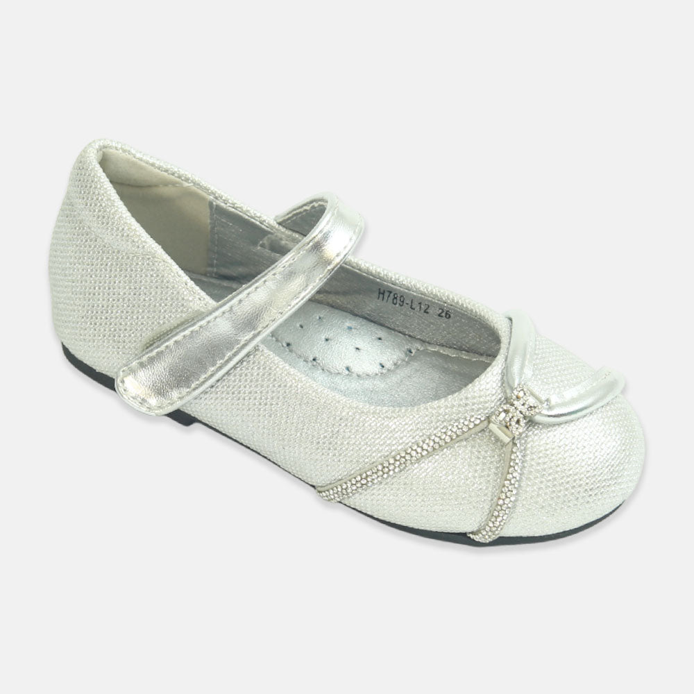 Girl Shoes Glitter Mary Janes Silver