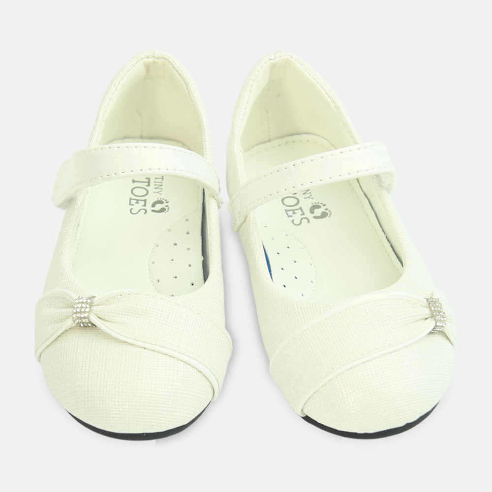Girl Shoes Bow Accent Mary Janes White