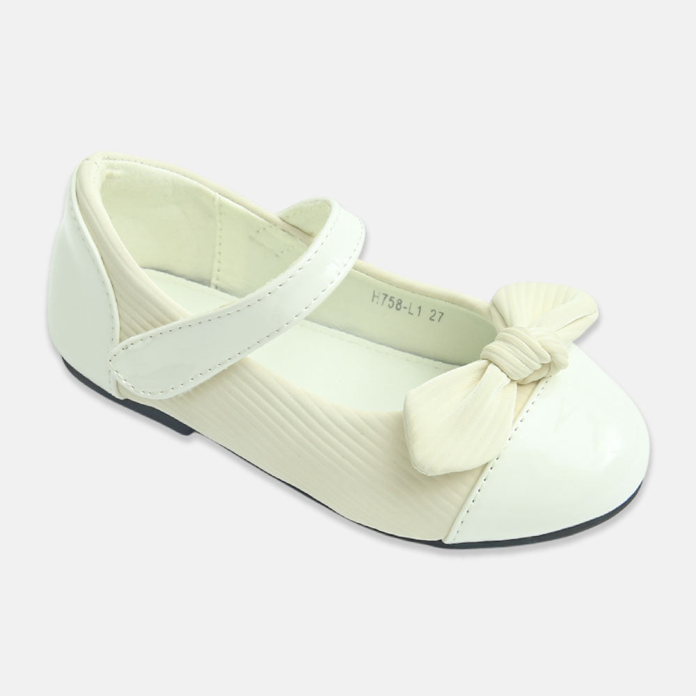 Girl Shoes Dramatic Bow Party White
