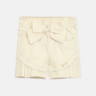 Cream Bow-Accent Shorts